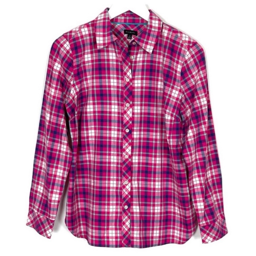 Talbots Pink Plaid Shirt